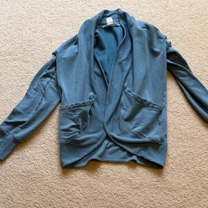 Athleta Girl Teal Open Front Cardigan- size M 8-10